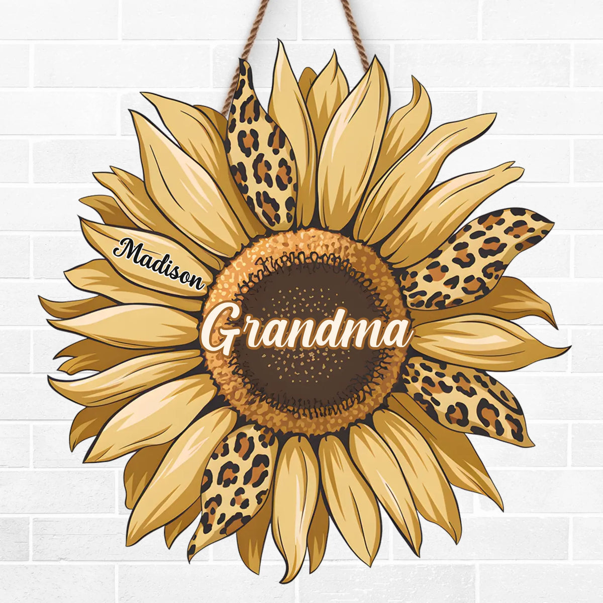 Une fleur s'épanouit avec l'amour d'une grand-mère - Panneau en bois personnalisé pour décoration d'intérieur - Cadeau de pendaison de crémaillère pour maman et grand-mère
