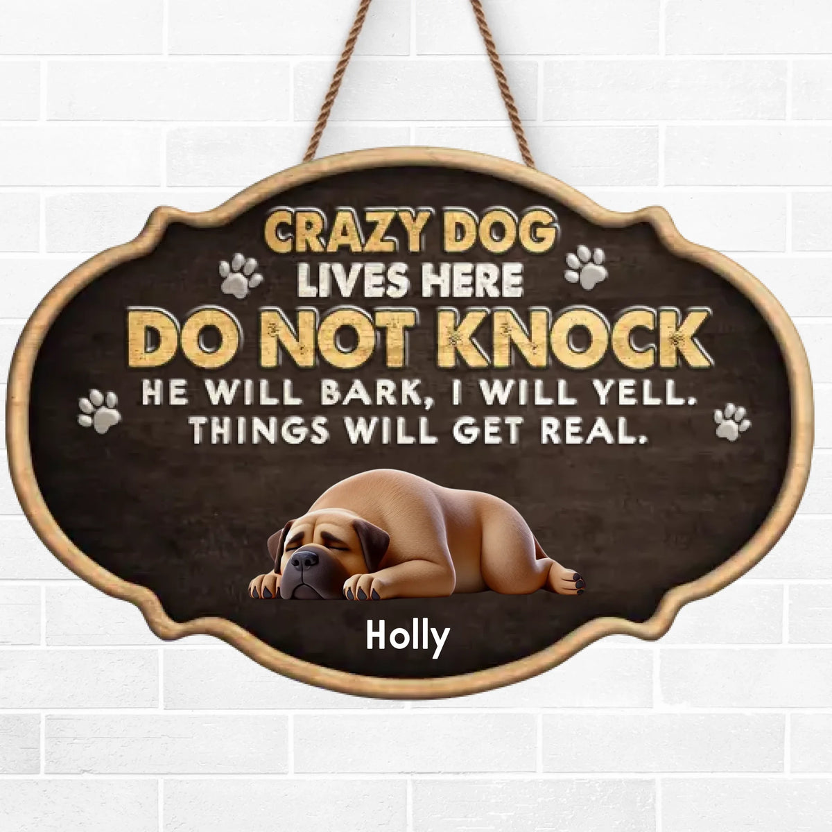 Un petit quelque chose pour rendre votre espace encore plus spécial - Panneau en bois personnalisé pour chien - Cadeau de pendaison de crémaillère pour les propriétaires et les amoureux des animaux