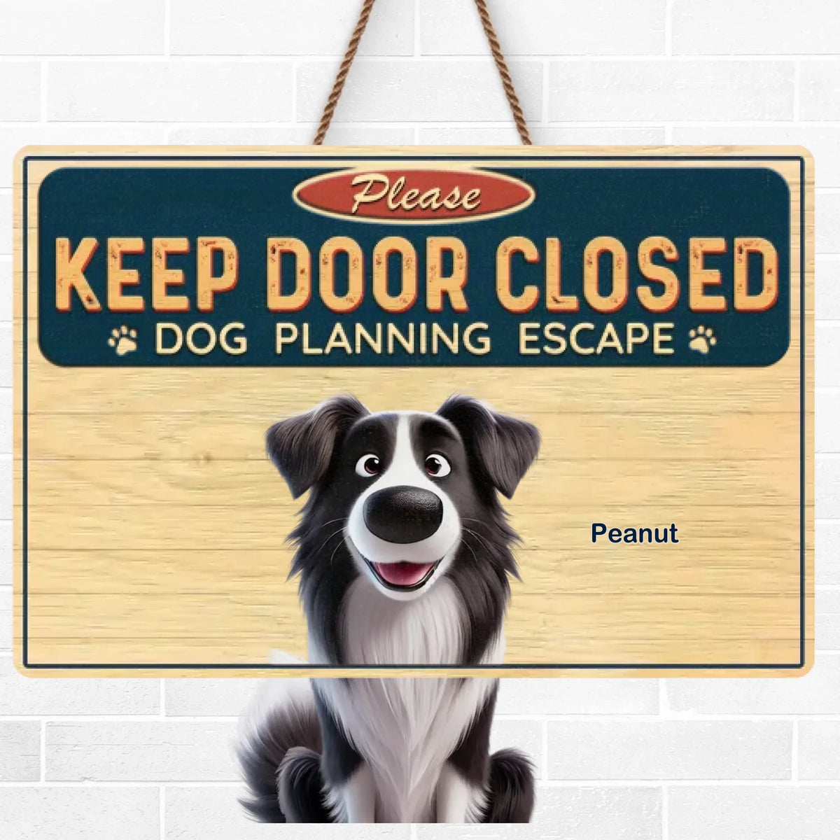Ne sous-estimez jamais un animal déterminé ! Panneau en bois personnalisé pour chien et chat, décoration d'intérieur ! Cadeau de pendaison de crémaillère pour propriétaires et amoureux des animaux.