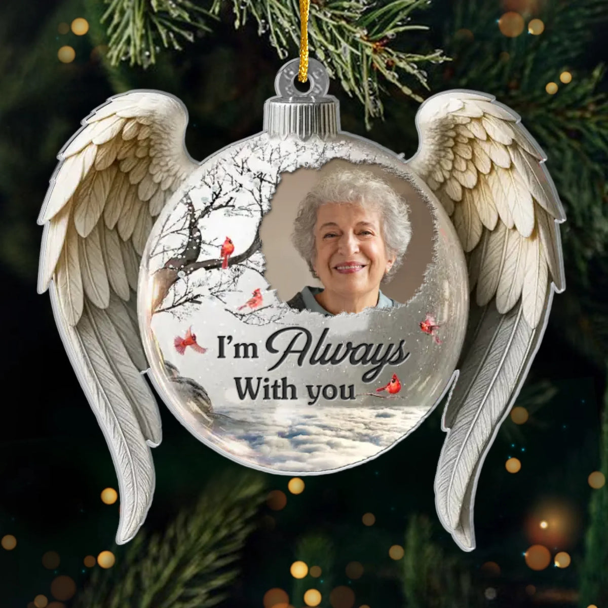 Custom Photo Acrylic Ornament - Personalized Christmas Memorial Sympathy Gifts For Loss Of Mom, Dad - Your Light Still Touches My Days