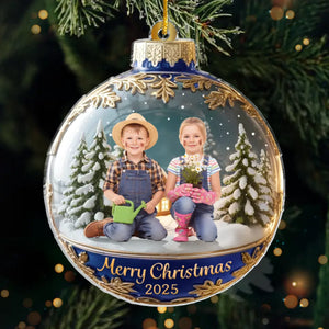 Custom Photo Acrylic Ornament - Personalized Christmas Birthday Gifts For Kids - Growing Love In A Winter Wonderland