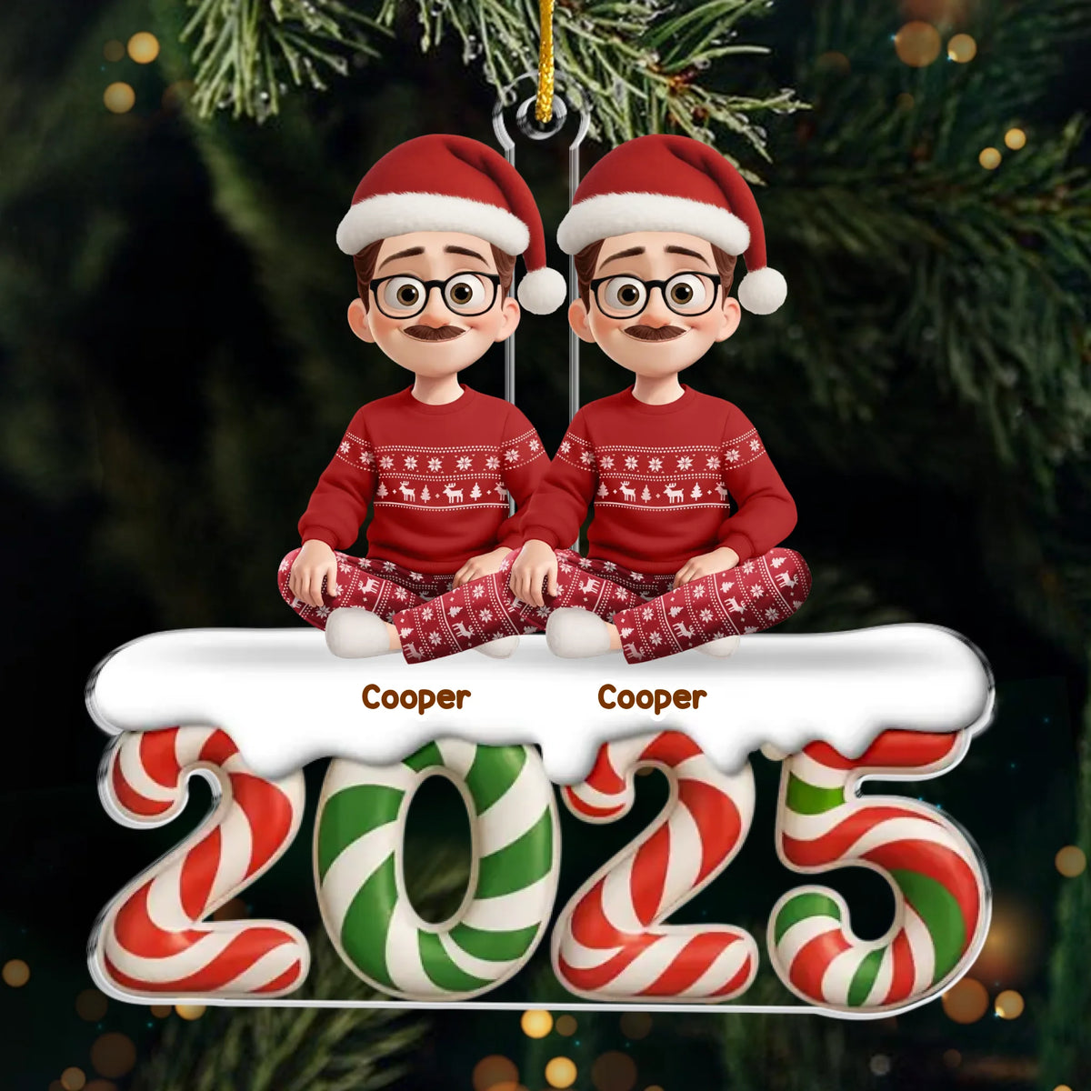 Custom Acrylic Ornament - Personalized Christmas Birthday Gifts For Mom, Dad, Brother, Sister, Kids - Family Is The Real Gift