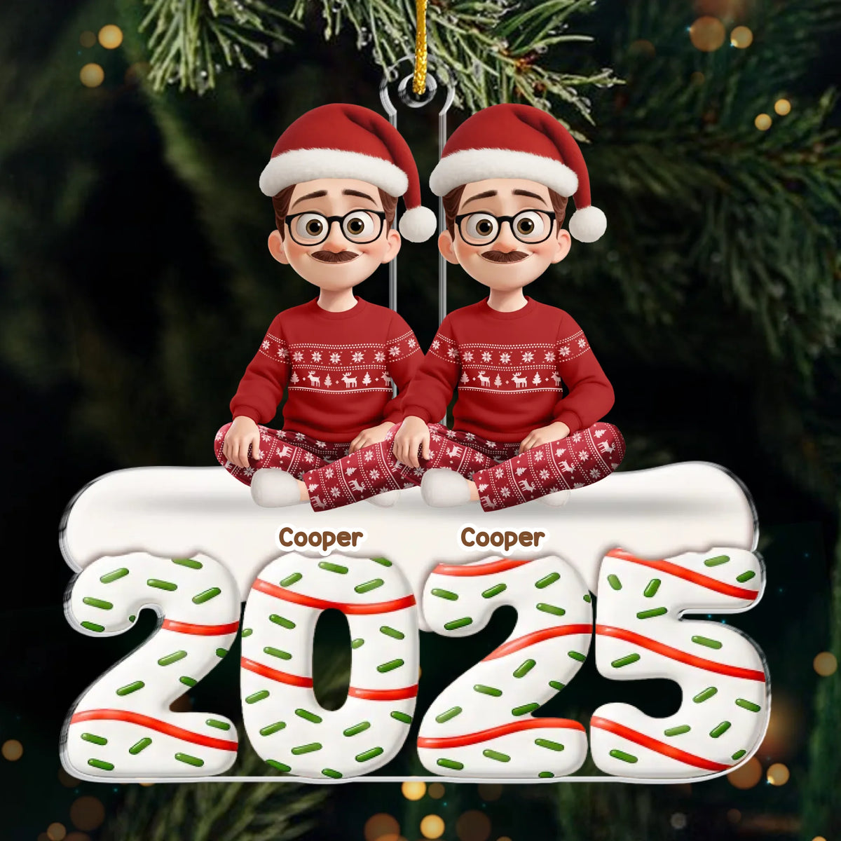 Custom Acrylic Ornament - Personalized Christmas Birthday Gifts For Couples, Family, Husband and Wife, Him and Her - Our Family Is The Best Gift Of All