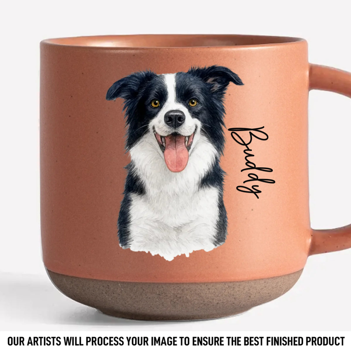 Custom Photo Printed Pottery Mug - Personalized Birthday Gifts For Dog Cat Lovers, Dog Dad And Mom, Cat Owners - Pets Are Family