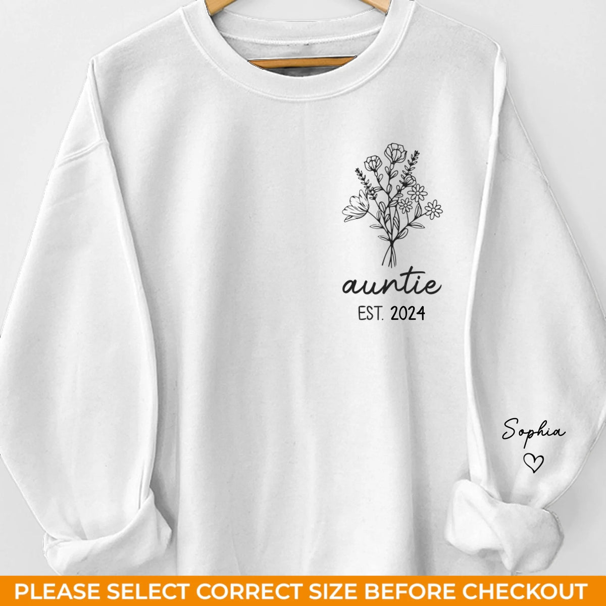 La famille signifie que personne n'est laissé pour compte ou oublié - Sweat-shirt unisexe personnalisé avec motif sur la manche - Cadeau pour les membres de la famille
