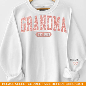Meilleure grand-mère de tous les temps - Sweat-shirt unisexe personnalisé avec motif sur la manche - Cadeau pour maman et grand-mère