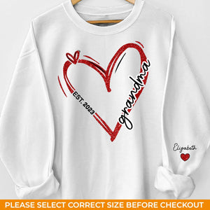 Grandma Vibes Only - Sweat-shirt unisexe personnalisé avec motif sur la manche - Cadeau pour maman et grand-mère