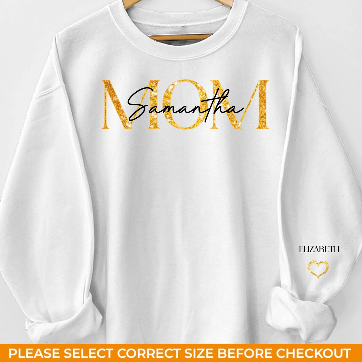 Maman, tu es mon étoile filante - Sweat-shirt unisexe personnalisé avec motif sur la manche - Cadeau pour maman et grand-mère