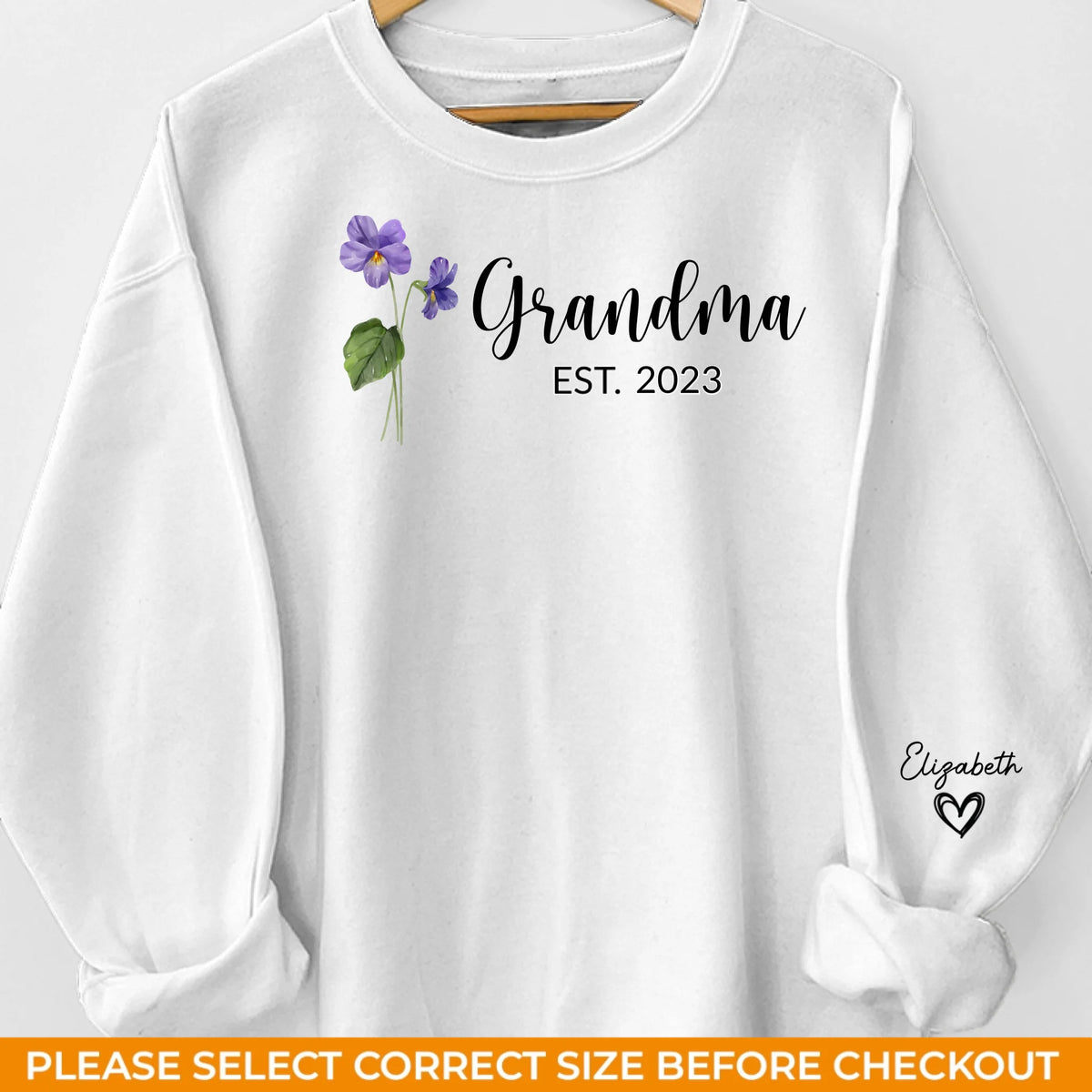 Grand-mère plante les graines de l'amour qui fleurissent pour toujours - Sweat-shirt unisexe personnalisé avec motif sur la manche - Cadeau pour maman et grand-mère