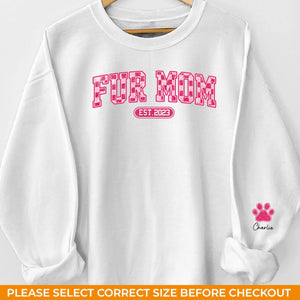 Je suis une maman cool en fourrure - Sweat-shirt unisexe personnalisé pour chien et chat avec motif sur la manche - Cadeau pour les propriétaires d'animaux et les amoureux des animaux