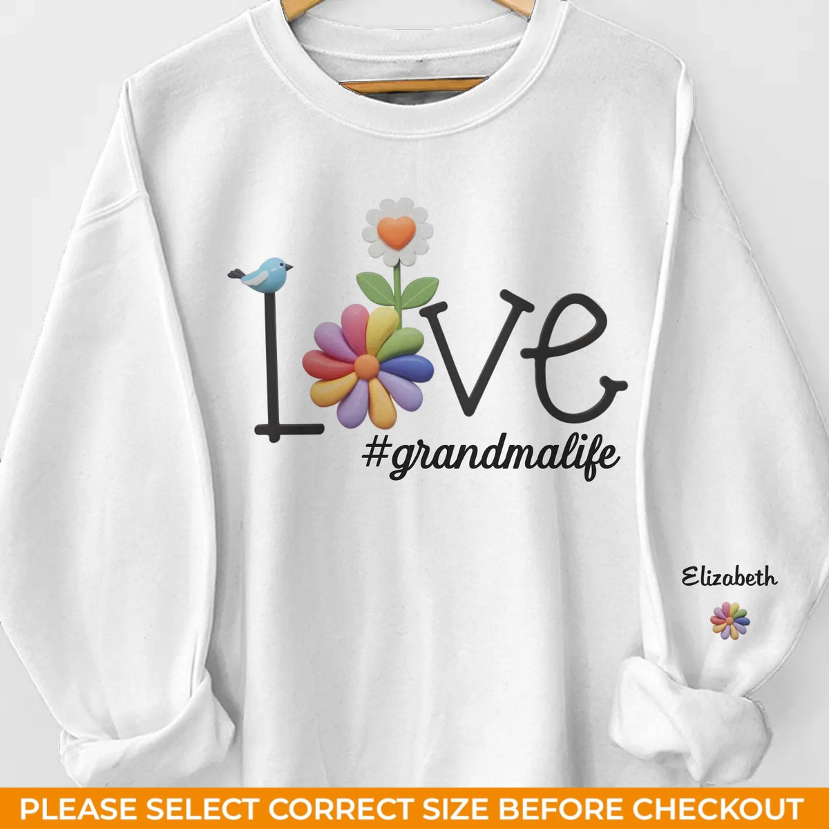 L'amour ne connaît aucune barrière - Sweat-shirt unisexe personnalisé avec motif sur la manche - Cadeau pour maman et grand-mère