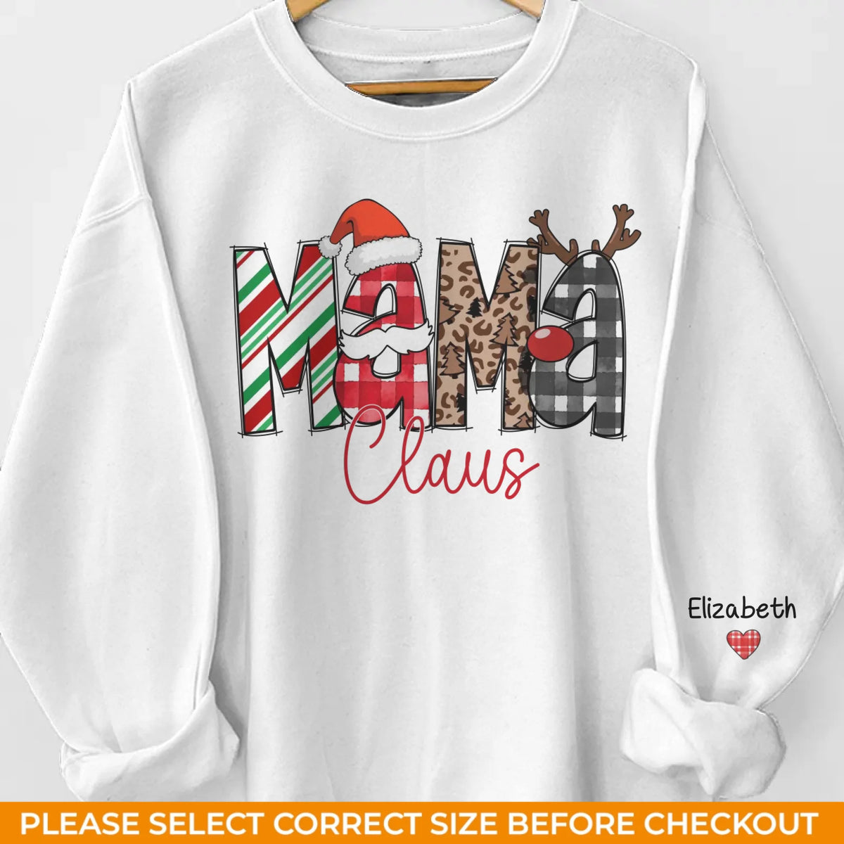 Grandma’s Love Shines Brightest At Christmas		- Family Personalized Custom Unisex Sweatshirt With Design On Sleeve - Christmas Gift For Mom, Grandma