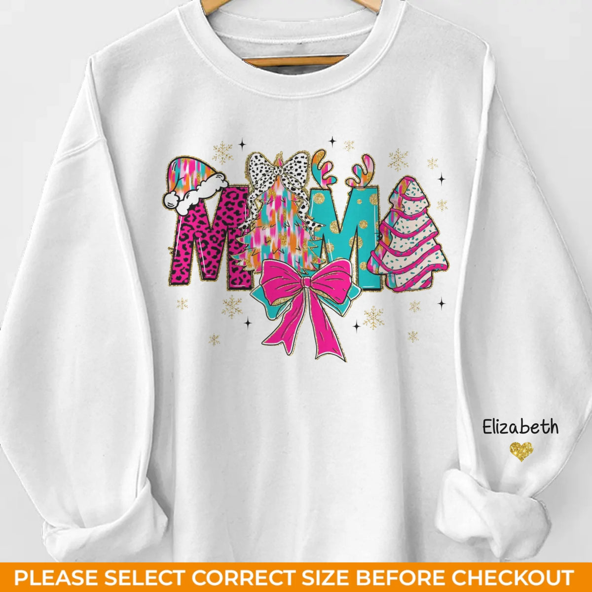 Rien ne brille plus fort que l'amour d'une grand-mère - Sweat-shirt unisexe personnalisé avec motif sur la manche - Cadeau de Noël pour maman et grand-mère