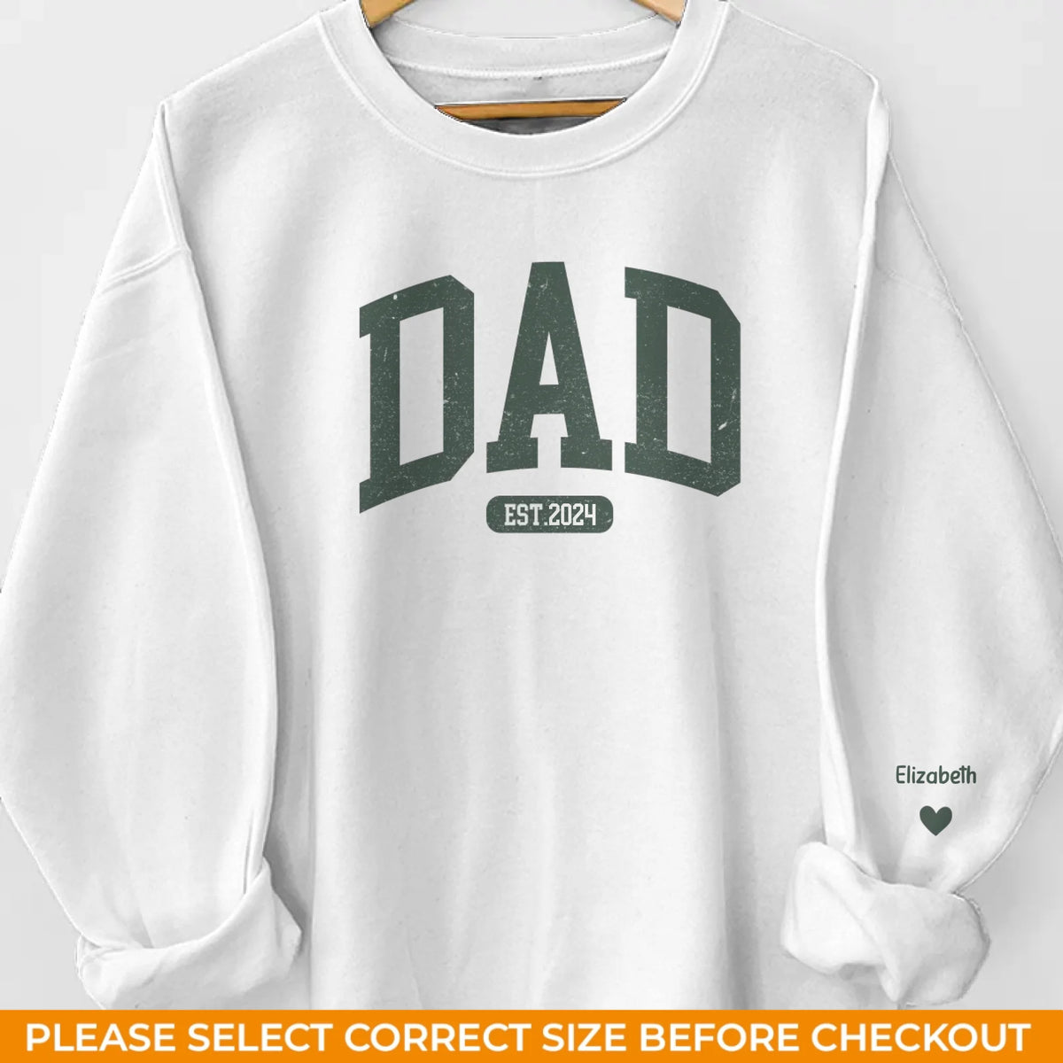 À mon père, mon premier amour et mon héros éternel - Sweat-shirt unisexe personnalisé avec motif sur la manche - Cadeau pour papa, grand-père
