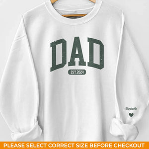 À mon père, mon premier amour et mon héros éternel - Sweat-shirt unisexe personnalisé avec motif sur la manche - Cadeau pour papa, grand-père