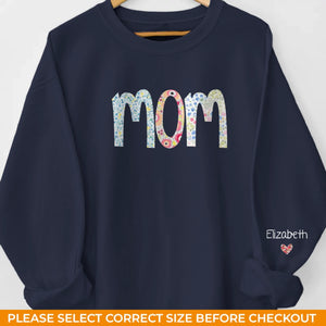 The Influence Of A Mother’s Love Is Endless - Family Personalized Custom Unisex Sweatshirt With Design On Sleeve - Christmas Gift For Mom, Grandma
