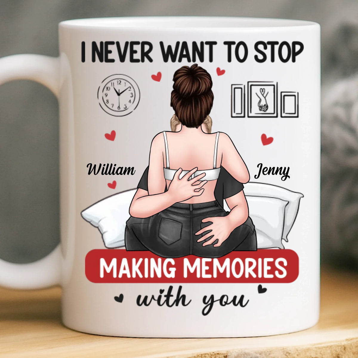 Custom Mug - Personalized Anniversary Wedding Gifts For Husband And Wife, Him And Her - Wild Hearts Perfect Match