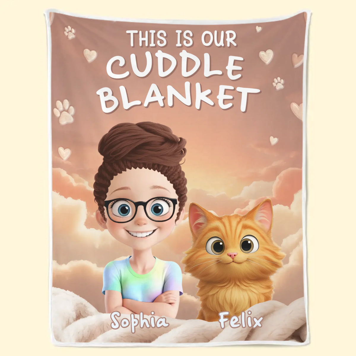 Custom Blanket - Personalized Birthday Gifts For Cat Lovers, Cat Mom And Dad - Tiny Paws Big Love