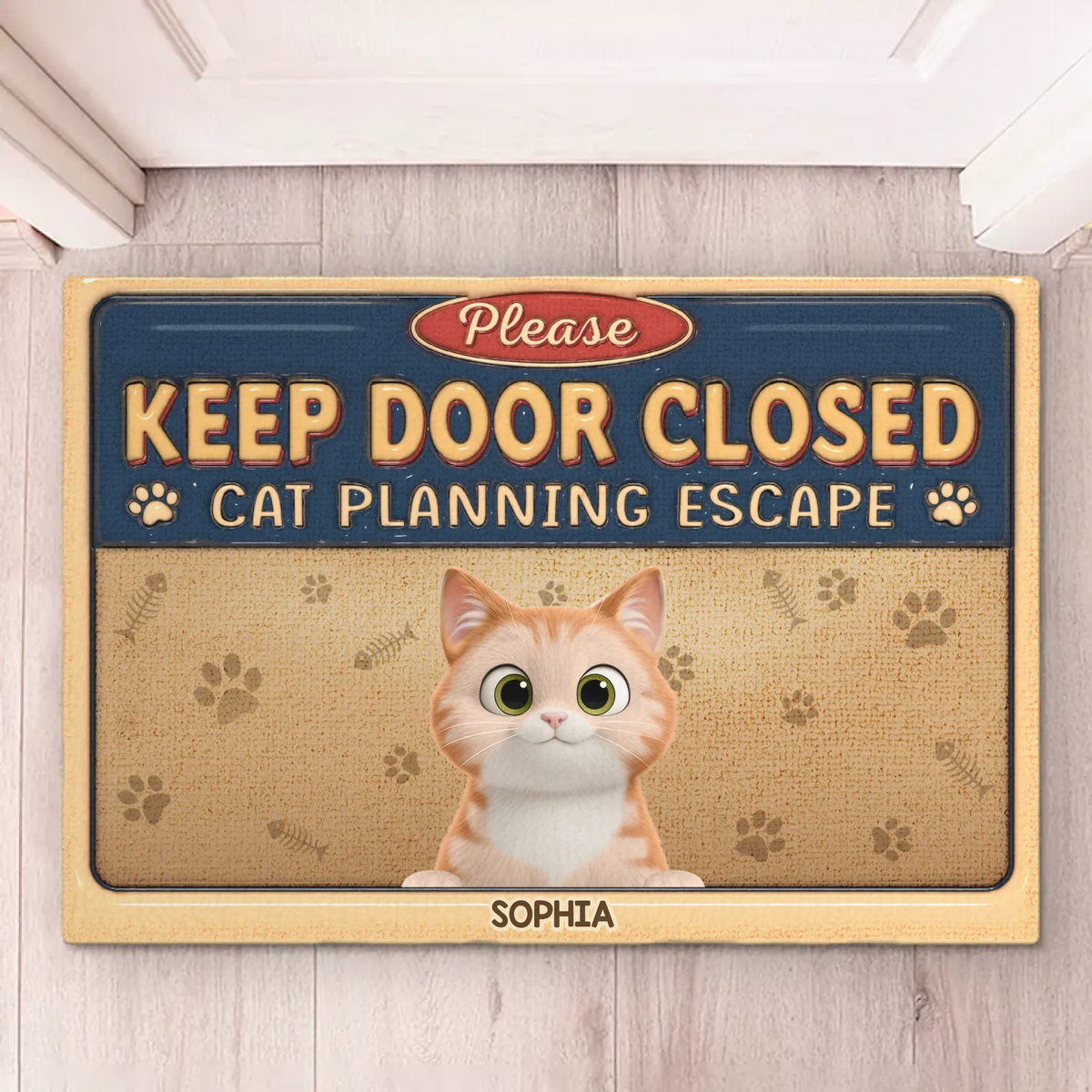 Custom 3D Inflated Effect Printed Home Decor Decorative Mat - Personalized Birthday Gifts For Cat Lovers, Cat Mom And Dad - Powered By Cat Love