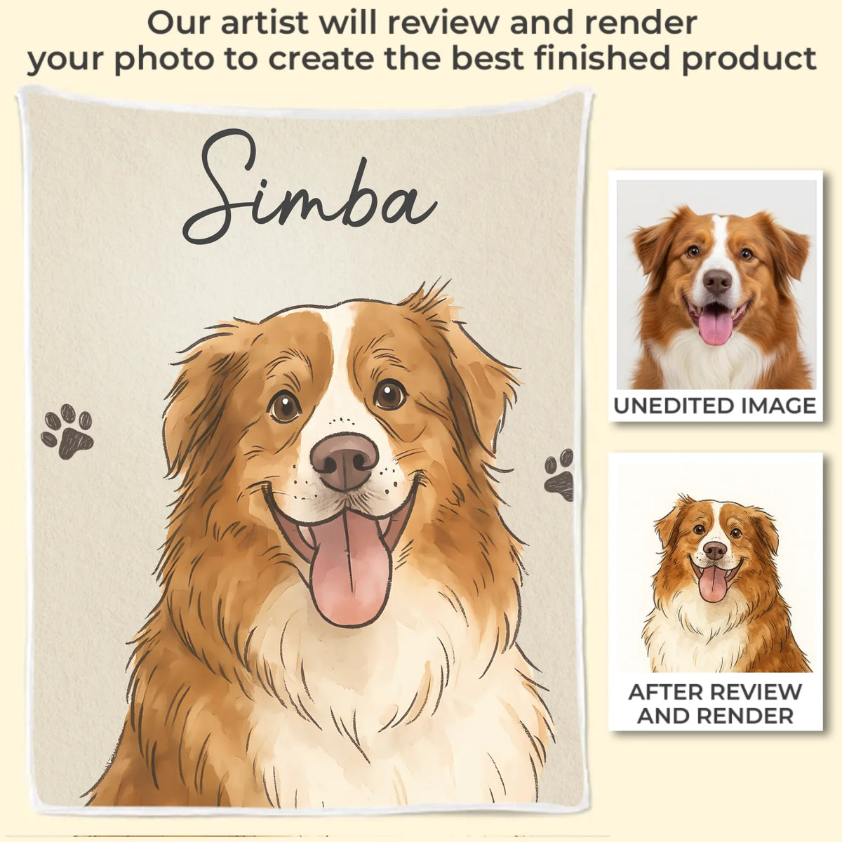 Custom Photo Blanket - Personalized Birthday Gifts For Dog Cat Lovers, Dog Dad And Mom, Cat Owners - Just Pure Happiness