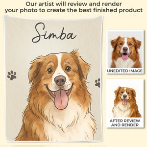 Custom Photo Blanket - Personalized Birthday Gifts For Dog Cat Lovers, Dog Dad And Mom, Cat Owners - Just Pure Happiness