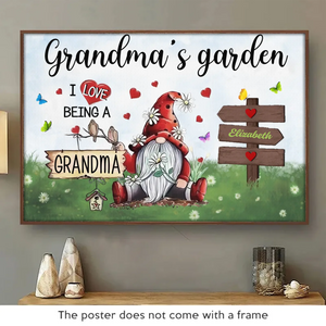 J'adore être grand-mère - Affiche horizontale personnalisée pour la famille - Cadeau pour maman et grand-mère