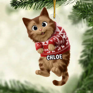 Custom Acrylic Ornament - Personalized Christmas Birthday Gifts For Cat Lovers, Cat Mom And Dad - Cats Make Spirits Bright