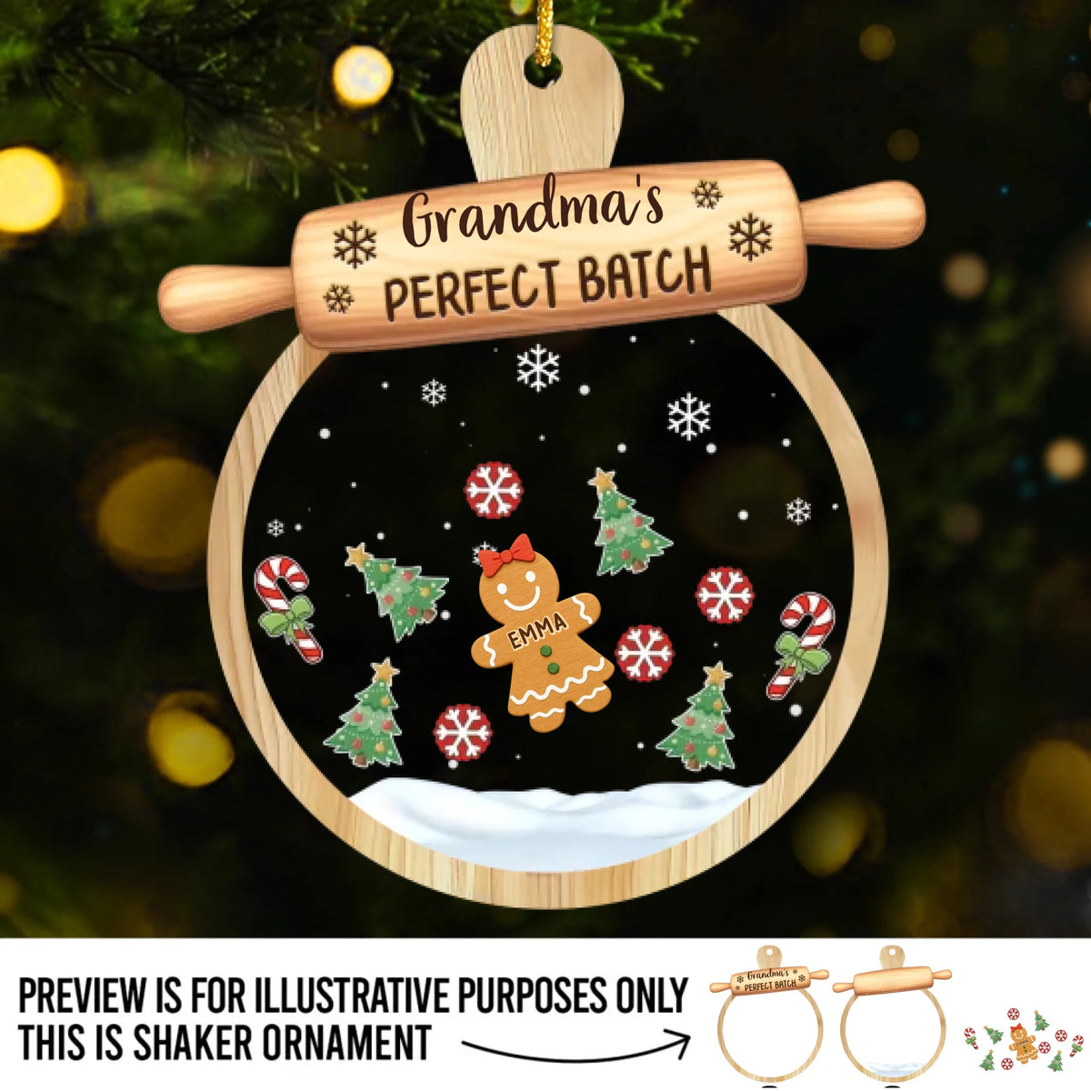 Custom 3 Layers Shaker Ornament - Personalized Christmas Birthday Gifts For Mom, Grandma - Love Gathers Here Always