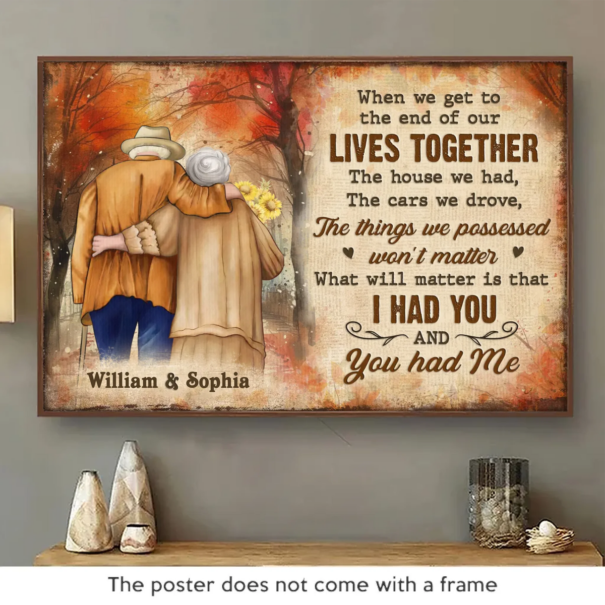 Nous nous aurons toujours l'un l'autre - Affiche horizontale personnalisée pour couple - Cadeau pour mari et femme, anniversaire