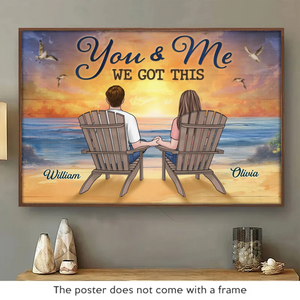 L'amour se renforce avec un chien fidèle à vos côtés - Affiche horizontale personnalisée pour chien - Cadeau pour couples, propriétaires d'animaux et amoureux des animaux