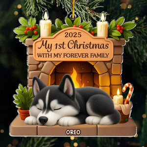 Custom First Christmas Acrylic Ornament - Personalized Christmas Birthday Gifts For Dog Lovers, Dog Dad And Mom - Furry Friend Endless Joy