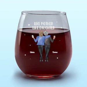 Mère et fille, un mariage parfait - Verre à vin personnalisé pour toute la famille - Cadeau pour maman et fille