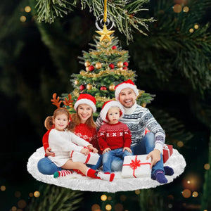 Photo personnalisée : Ma famille brille à Noël ! - Décoration familiale personnalisée - Acrylique en forme personnalisée - Cadeau de Noël pour les membres de la famille