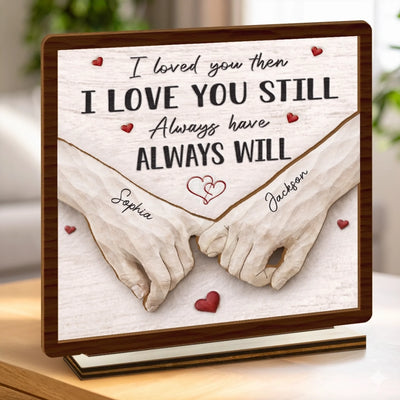 Custom 2-Layered Wooden Plaque - Personalized Anniversary Wedding Gifts For Husband And Wife, Him And Her - Still Falling For You