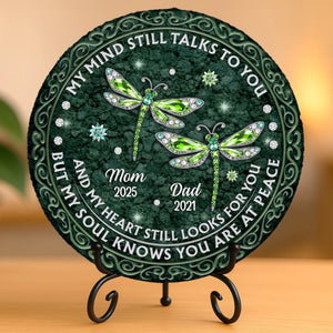 Custom Round Shaped Stone With Stand - Personalized Memorial Sympathy Gifts For Loss Of Mom, Dad - Your Memory Lives With Us