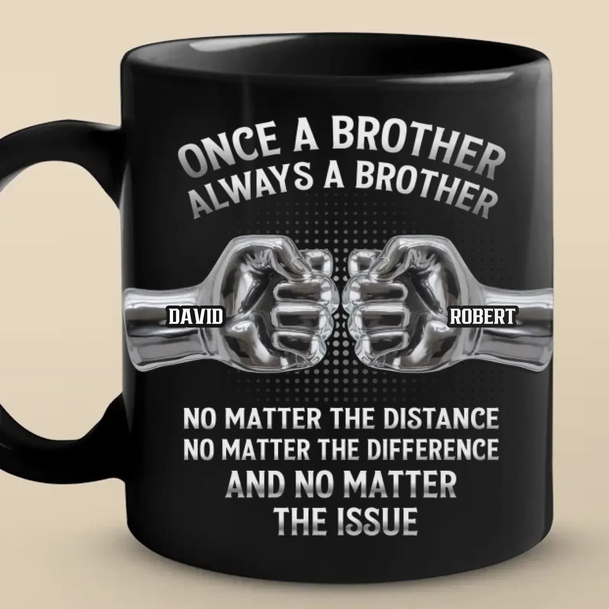 Custom Black Mug - Personalized Birthday Gifts For Brother - Forever My Brother
