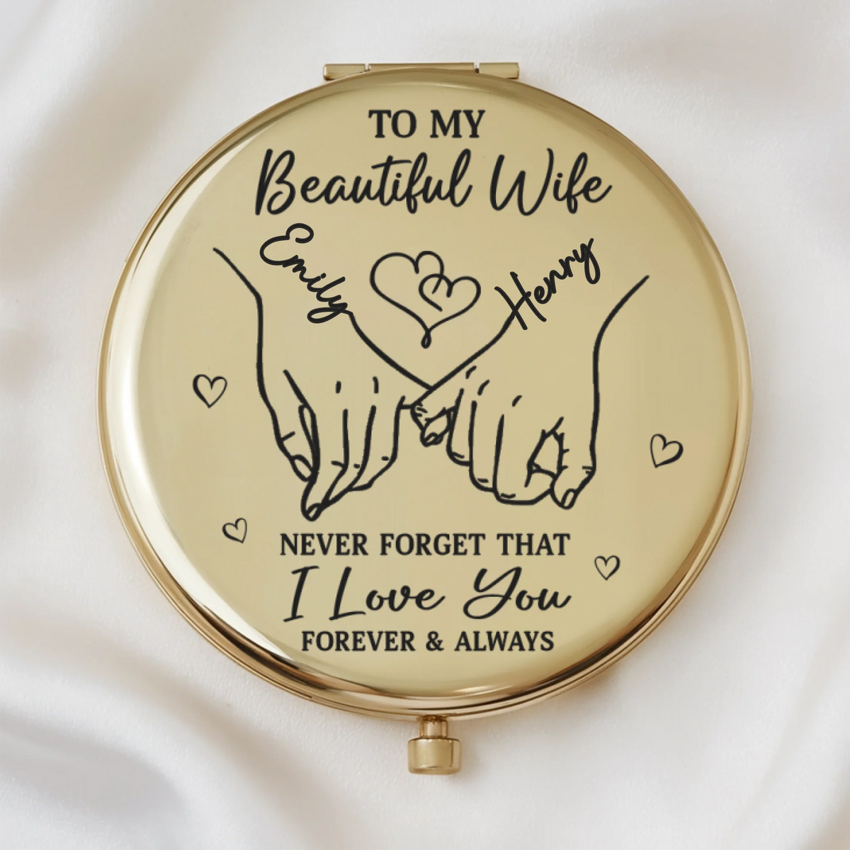 Custom Compact Mirror - Personalized Anniversary Wedding Gifts For Husband And Wife, Him And Her - You Make Life Softer