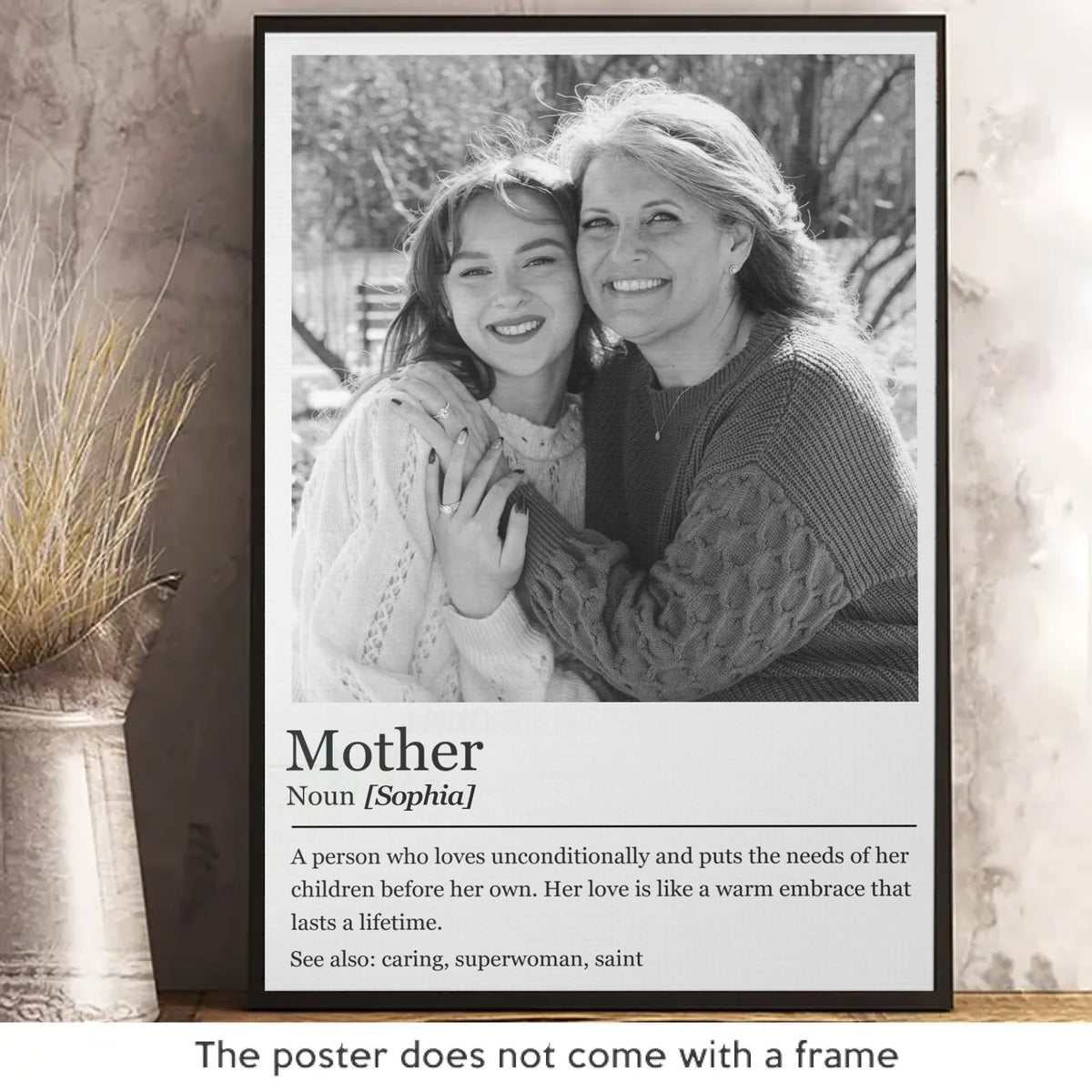 Custom Photo Vertical Poster - Personalized Mother's Day Gifts For Mom, Grandma - A Mother’s Love Never Fades