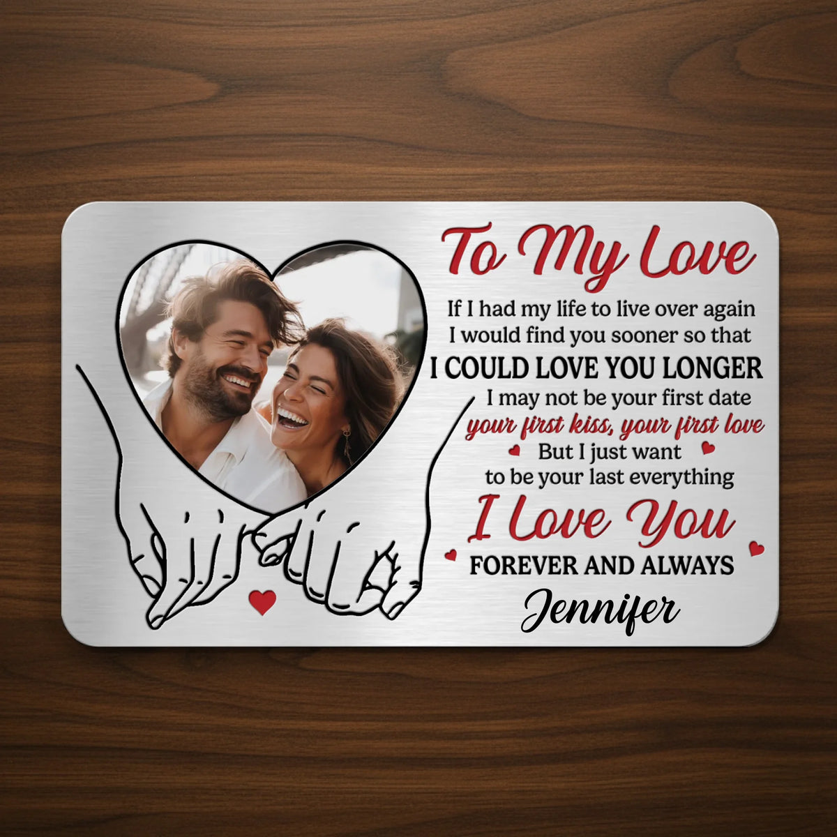 Custom Photo Aluminum Wallet Card - Personalized Anniversary Wedding Gifts For Husband And Wife, Him And Her - You Are My Safe Place