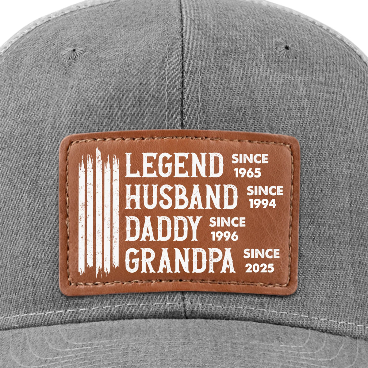 Custom Leather Patch Hat - Personalized Birthday Gifts For Dad, Grandpa - The Man We Admire