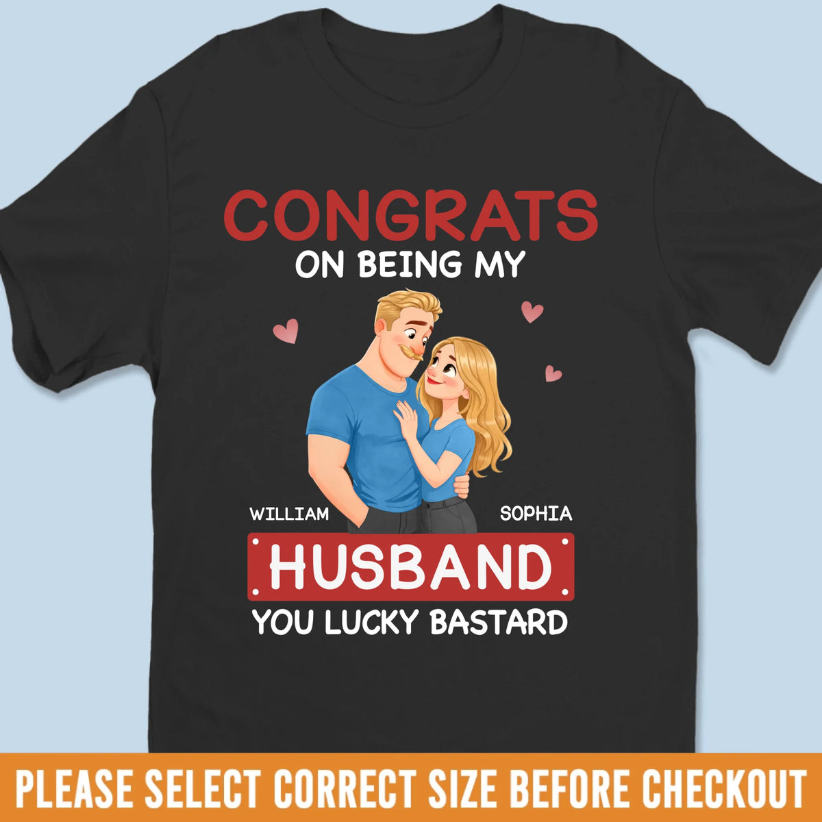 Custom Unisex T-shirt, Premium T-shirt, Hoodie - Personalized Anniversary Wedding Gifts For Husband And Wife, Him And Her - Lucky To Be Loved By You