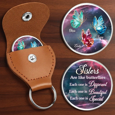 Custom Pocket Hug - Personalized Best Friend Birthday Gifts For Women, Besties, Sisters, BFF - Sisters Grow Differently, Love The Same