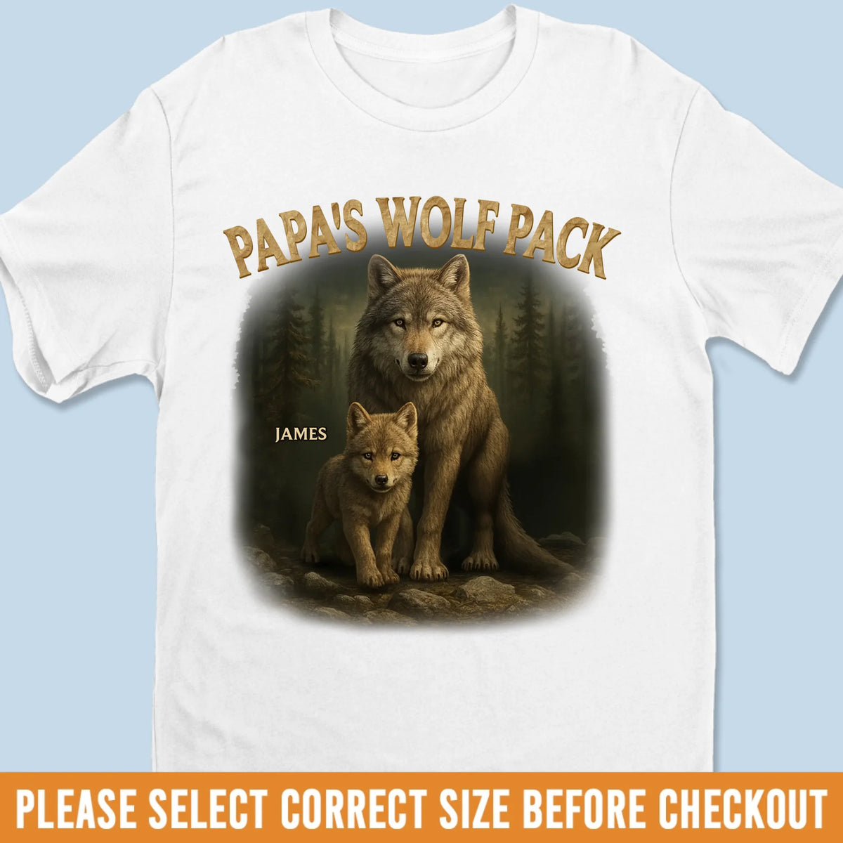 Custom Unisex T-shirt, Premium T-shirt, Hoodie - Personalized Father's Day Birthday Gifts For Dad, Grandpa - Papa’s Wolf Pack
