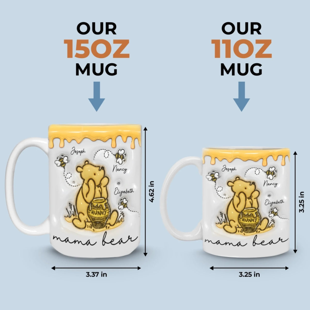 La famille est le test de la liberté - Mug personnalisé avec effet gonflé 3D - Cadeau pour la fête des mères, maman, grand-mère