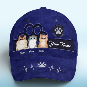 Casquette classique « Keep Calm And Love Dogs » bleu marine, personnalisable, imprimée sur toute la surface, pour chien et chat. Nouveauté ! Cadeau pour les propriétaires et les amoureux des animaux.