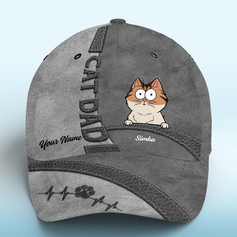 Keep Calm And Love Cats Black - Casquette personnalisée pour chat, imprimé intégral, classique - Nouveauté, cadeau pour propriétaires et amoureux des animaux