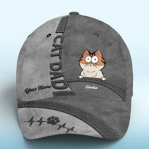 Keep Calm And Love Cats Black - Casquette personnalisée pour chat, imprimé intégral, classique - Nouveauté, cadeau pour propriétaires et amoureux des animaux