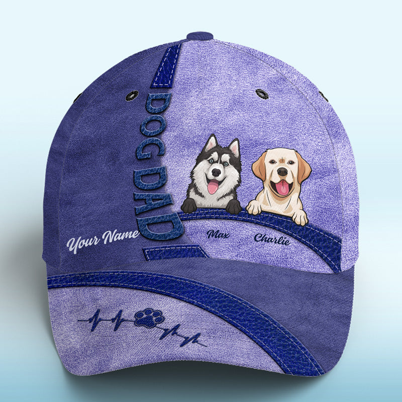 Le bonheur est un chiot bleu chaleureux – Bonnet personnalisé pour chien, casquette classique à imprimé intégral – Nouveauté, cadeau pour propriétaires et amoureux des animaux