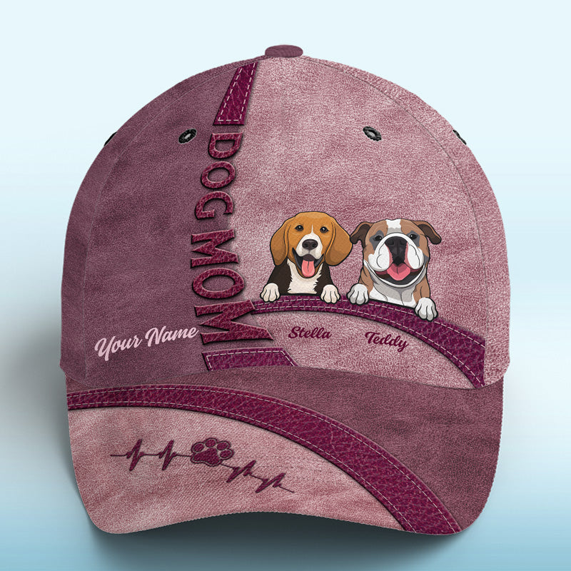 Le bonheur est un chiot rose chaleureux – Bonnet personnalisé pour chien, casquette classique à imprimé intégral – Nouveauté, cadeau pour les propriétaires et les amoureux des animaux
