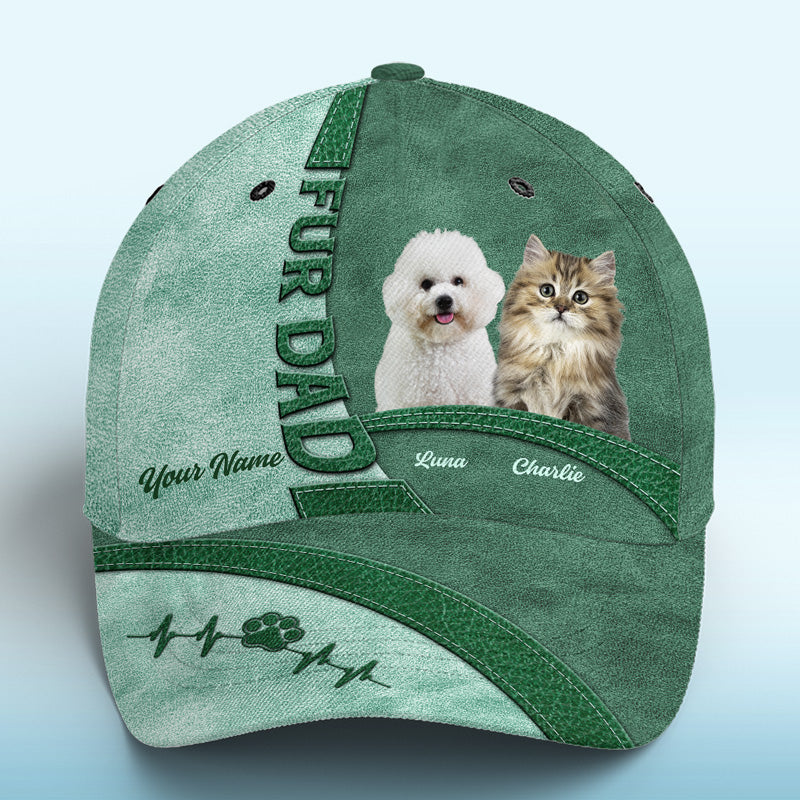 Photo personnalisée « La vie est meilleure avec de la fourrure » Bébé vert – Chapeau personnalisé pour chien et chat, casquette classique à imprimé intégral – Nouveauté, cadeau pour propriétaires et amoureux des animaux